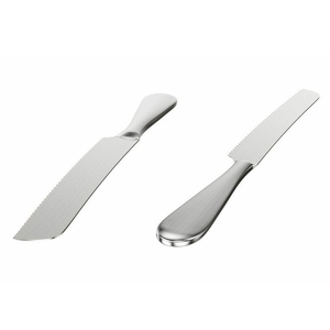 Ensemble de couteau et de serveur de gâteau de mariage en acier inoxydable avec poignée gravée de style de luxe - Product Image 4