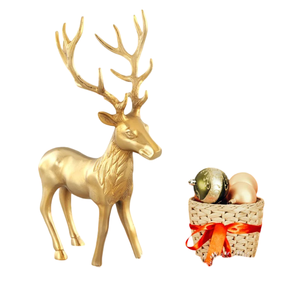 Statue d'art en métal de renne au design moderne fait à la main Figure animale élégante finition dorée ornement de maison parfait pour l'anniversaire - Product Image 5