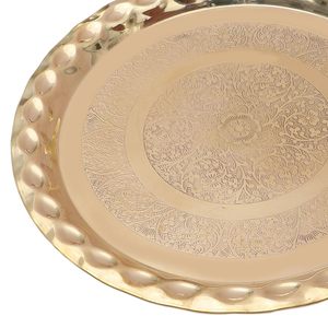 Meilleur Prix zara Enterprises Modèle ZE425 Luxe Floral Sculpté En Laiton Thali Maison Temple Designer Plateaux De Service À La Main en Inde - Product Image 2