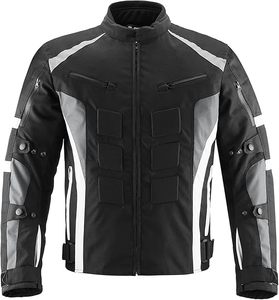 Chaqueta impermeable negra de cuero resistente de talla grande para motocicleta con características resistentes al viento Anti-UV de secado rápido y retardantes de llama - Product Image 6
