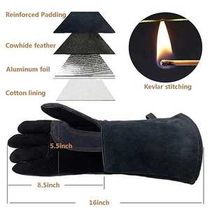 Guantes de soldadura ignífugos con guantes de soldadura de pulgar reforzados de ALTA DESTREZA para mayor durabilidad - Product Image 3