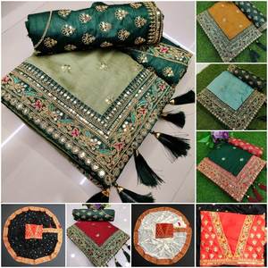Sari bordado de seda Vichitra real tradicional indio más vendido exclusivo último Sari de Boda nupcial étnico fiestas elegantes - Product Image 6