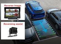 Grabadora DVR con Monitor IPS, Sistema de Seguridad para Automóvil con Cámara de Tablero de 4 Canales, Grabadora de 4 Canales y 1080P con Kit de Cámara de Respaldo IP68 para Camión, Camioneta, Autobús, RV