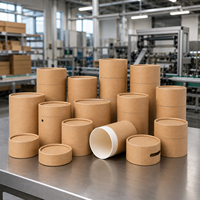 Boîte en papier kraft cylindrique écologique avec emballage rond en papier écologique pour poudre de café