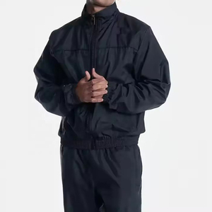 Léger hiver uni solide blanc lisse polaire respirant tissu personnalisé surdimensionné pleine fermeture éclair coton survêtement Jogging ensemble pour - Product Image 1