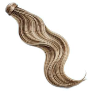 Vietnamese Human <b>Hair</b> Ponytail Extension Body <b>Wave</b> Medium Brown Platinum Mix Kinky Straight Texture - Product Image 1