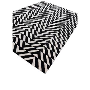 Adrift Wool <b>Hand</b> <b>Tufted</b> Grey & Black Chevron <b>Rug</b> for Home Tra-15152 - Product Image 2