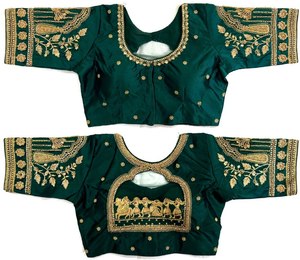 Hermosa Blusa con Zari, hilo, trabajo hecho a mano y trabajo manual Khatli - Product Image 4