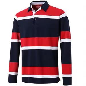 Polo de algodón puro, camiseta de solapa de manga larga para hombre transpirable que absorbe el sudor, camiseta de mediana edad - Product Image 6