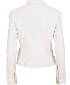 Blouson bombardier en cuir jaune pour dames Blouson court en cuir pour femmes Blousons bombardiers pour femmes Vestes d'extérieur pour femmes avec impression de logo personnalisé - Product Image 5