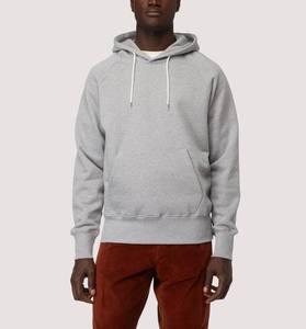 Sweat à capuche en molleton gris basique pour homme, manches longues, chaud pour l'hiver, streetwear, avec cordon de serrage, motif imprimé, 100% coton - Product Image 1