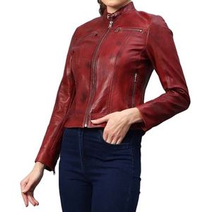 Nueva chaqueta roja de cuero para mujer con logotipo personalizado, gran oferta, calidad superior, cómoda, personalizada, de moda, de algodón y nailon - Product Image 6