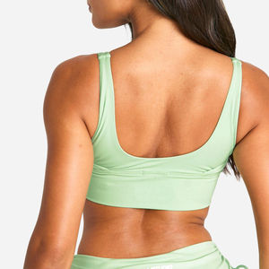 OEM vente en gros 2025 débardeurs de sport pour femmes soutien-gorge de gymnastique d'entraînement à la palangre avec logo avant sans fil rembourré soutien-gorge de yoga à soutien complet - Product Image 6