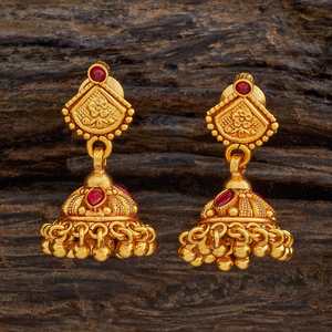 Nuevos pendientes de aleación de zinc con diseño étnico religioso en forma de campana, con detalles de perlas de cuarzo y latón, ideales para bodas. - Product Image 1