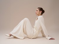 Prix de gros Robes pour femmes Robe en tricot latin à manches longues Glimmer Knit Flex Fabric Vêtements pour femmes Vietnam Bulk Wholesale
