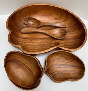 Mayorista Fabricación al por mayor Cuenco de madera de acacia para servir ensalada Cuenco para mezclar frutas personalizar ODM hecho en Vietnam - Product Image 4