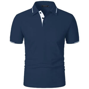 Polos de golf de manga corta de alta calidad al por mayor para hombre, Polo ajustado de verano con cuello vuelto y logotipo bordado personalizado - Product Image 4