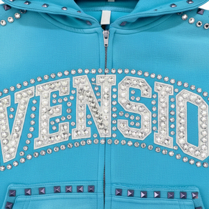 เสื้อฮู้ดสไตล์สตรีทแวร์สำหรับผู้ชายผ้าฝ้าย100% ประดับพลอยเทียมแบบกำหนดเองสำหรับฤดูใบไม้ร่วง - Product Image 4