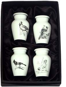 Petites urnes souvenir | pour les cendres humaines ou les cendres d'animaux domestiques | Mini métal partageant un ensemble personnel de 4 urnes cardinales - Product Image 2