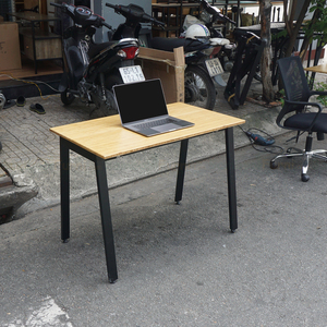 AtonBamboo 100x60cm Gaming Desk with <b>Foldable</b> Iron <b>Legs</b> Computer/Laptop <b>Table</b> with Storage Drawer Office Desk - Product Image 2