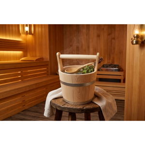 Cubo de Sauna de Madera de Abeto de 5L con Asa Única, Acabado Lijado, Cubo de Sauna Tradicional sin Acabado, Venta al por Mayor, Logotipo Personalizado - Product Image 2