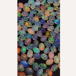 336ชิ้นโอปอลเอธิโอเปียธรรมชาติ6x4มม. 7x5มม. 8x6มม. 9x7มม. 10x8มม. ลูกแพร์รูปไข่ Cabochon 225 CTS มาก Iroc ขายอัญมณี CAB เรา $203 - Product Image 3