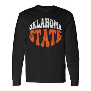 T-shirt a maniche lunghe vintage effetto invecchiato Oklahoma State - Product Image 1