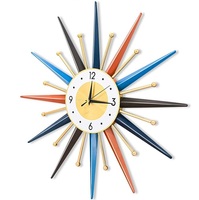 Jam Dinding Logam Buatan Tangan Berkualitas Tinggi, Cantik, Bergaya Mid Century Modern, Cocok untuk Luar Ruangan, Warna Dapat Disesuaikan
