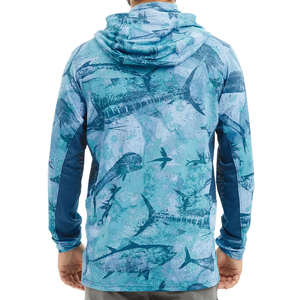 Sweat à capuche de pêche personnalisé pour homme, séchage rapide, protection UV, respirant, logo frontal, UPF 50, 100% polyester, pull-over - Product Image 6