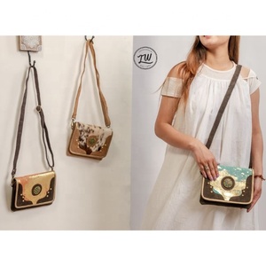 LW Handmade Genuine Suede Leather Sling <b>Bags</b> for Women Western Style Cow Hair On Winter Japan <b>Boho</b> Portable Style - Product Image 1