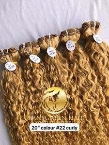 Exportación 100% alta calidad 20 \ "visón camboyano templo indio color suave #22 rizado 8A extensiones de cabello humano virgen solo donante - Product Image 2