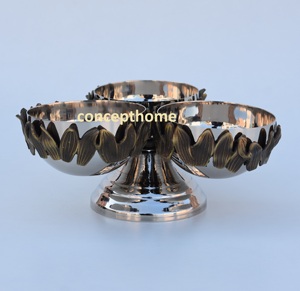 Corbeille à fruits sur pied en acier inoxydable, artisanale, écologique, jetable, minimaliste, de qualité, centre de table décoratif - Product Image 6
