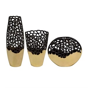 Diseño admirable, jarrones y macetas de flores pulidas en oro mate, decoración del hogar y artículos de decoración de habitaciones de buena calidad - Product Image 3