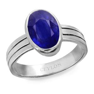 NOVAMART Fine Certified Natural Blue Sapphire Neelam Gemstone <b>Rings</b> Oval Cut Geometric Pattern IGI Fine Jewelry for Everyday Wea - Product Image 1