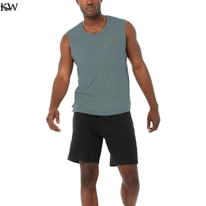 Camiseta sin mangas personalizada para hombre, de tela de algodón y poliéster Camisa sin mangas, diseño ligero para deportes o ropa informal, soporte OEM - Product Image 2