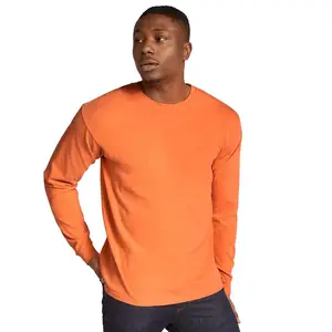 Mens Adult Orange Long Sleeve Shirts Screen Printing