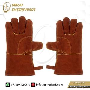 ถุงมือเชื่อมถุงมือหนังจากปากีสถานทนทานป้องกันน้ำร้อนลวก - Product Image 2