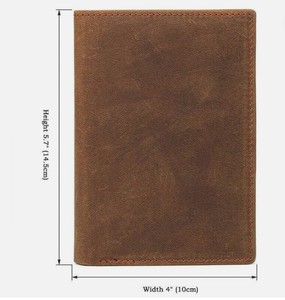 ซองหนังแท้หรูหราใส่หนังสือเดินทาง & ที่ใส่บัตร RFID แบบเย็บด้วยมือสไตล์วินเทจคุณภาพระดับพรีเมียมแบบพับสองทบ - Product Image 6