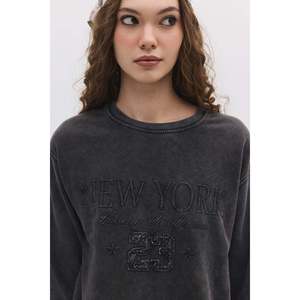 Faded Effect <b>Slogan</b> <b>Sweatshirt</b> - Product Image 2