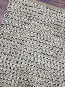 พรมปอกระเจาทำด้วยมือคุณภาพพรีเมี่ยมดีไซน์ทันสมัยลายแอบสแตรกมือและปรับขนาดได้ - Product Image 4