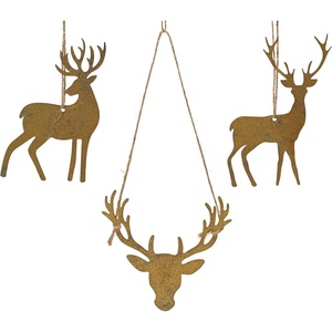 Ornement décoratif de Noël suspendu en métal de couleur marron pour la décoration d'arbre de vacances festive et la pièce cadeau de décoration intérieure - Product Image 1