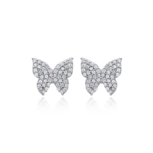 Unique Butterfly Design Gold Plated Stud <b>Earrings</b> Turkish Handmade Wholesale 925 Sterling Silver Jewelry for Women's Party Gift - Product Image 1