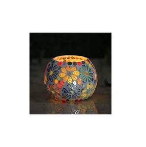 Factory Wedding Turkish Mosaic Glass Crackle T Light Holder Potted Plants For Home Decoration Wedding Party Decor - Product Image 5