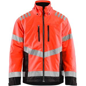 Chaqueta reflectante de alta visibilidad Seguridad Trabajo Chaquetas naranjas Hombres Chaqueta de lluvia Impermeable con capucha - Product Image 1