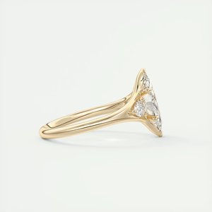 Bijoux fantaisie bague de fiançailles marquise et poire coupe laboratoire cultivé diamant en or jaune bagues pour femmes anniversaire cadeau mariage - Product Image 4