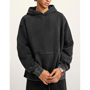Sudaderas Extra Grandes para Hombre, Gruesas y Pesadas, de Felpa 100% Algodón, Lavadas con Ácido, Personalizadas, Venta al por Mayor de Fábrica - Product Image 2