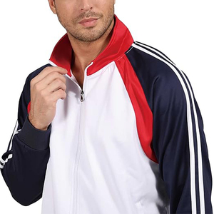 Trajes activos transpirables a prueba de viento para hombres, chaquetas estampadas de chándal de manga larga con cremallera completa - Product Image 4