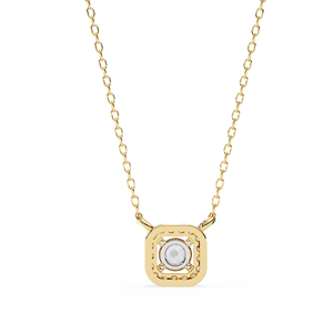 Pendentif halo exclusif en diamant cultivé en laboratoire Collier de diamants moissanite taille ronde de 0.30 carats avec or 14 carats 18 carats - Product Image 4