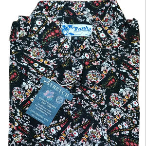 AOP imprimé 100% coton Satin chemise à manches courtes pour hommes décontracté formel solide respirant anti-boulochage écologique parfait été - Product Image 1