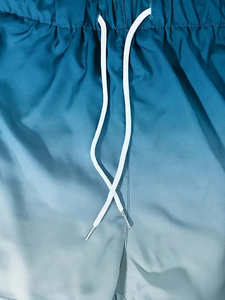 Pantalones cortos de gimnasio para hombre baratos al por mayor, pantalones cortos de entrenamiento físico de malla de playa de secado rápido con bolsillos de talla grande, cintura estampada de poliéster liso - Product Image 5